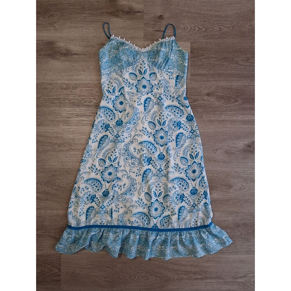 LOFT Floral Paisley Slip Dress Spaghetti Strap Y2K